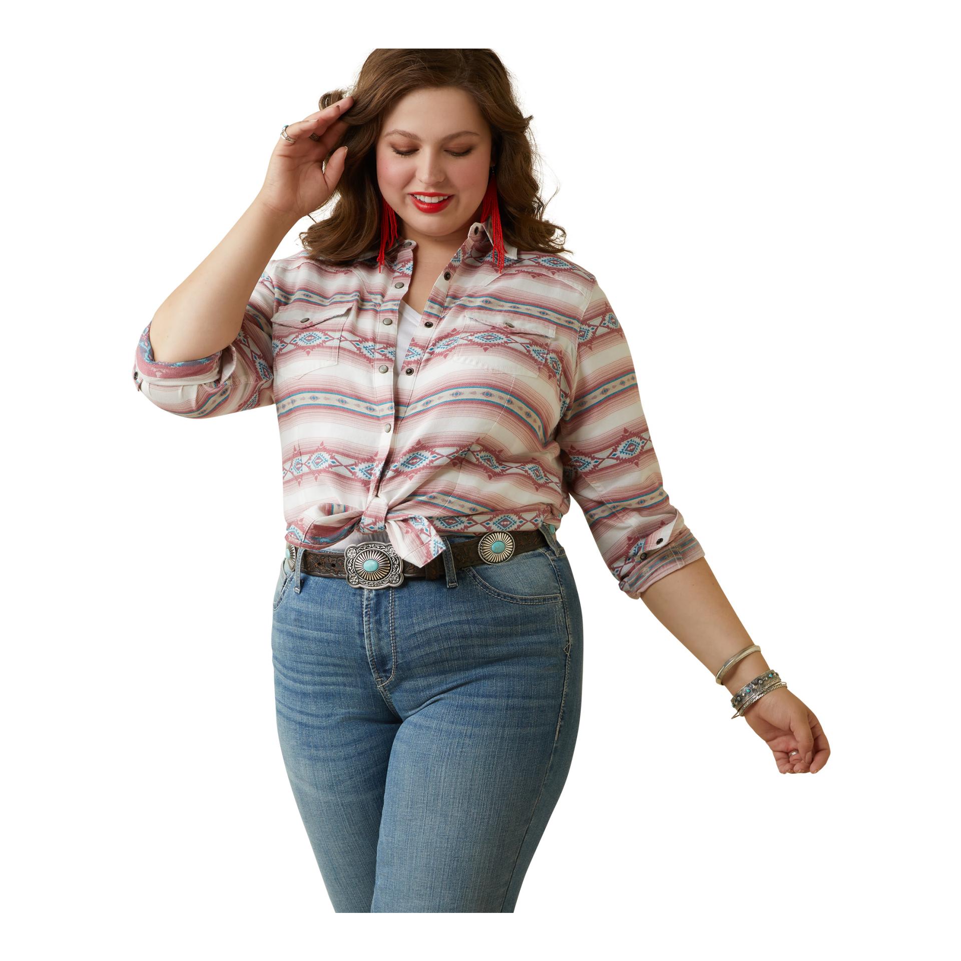 Ariat Shirt Real Kaycee Classic Fit Damen Weiss/Pink