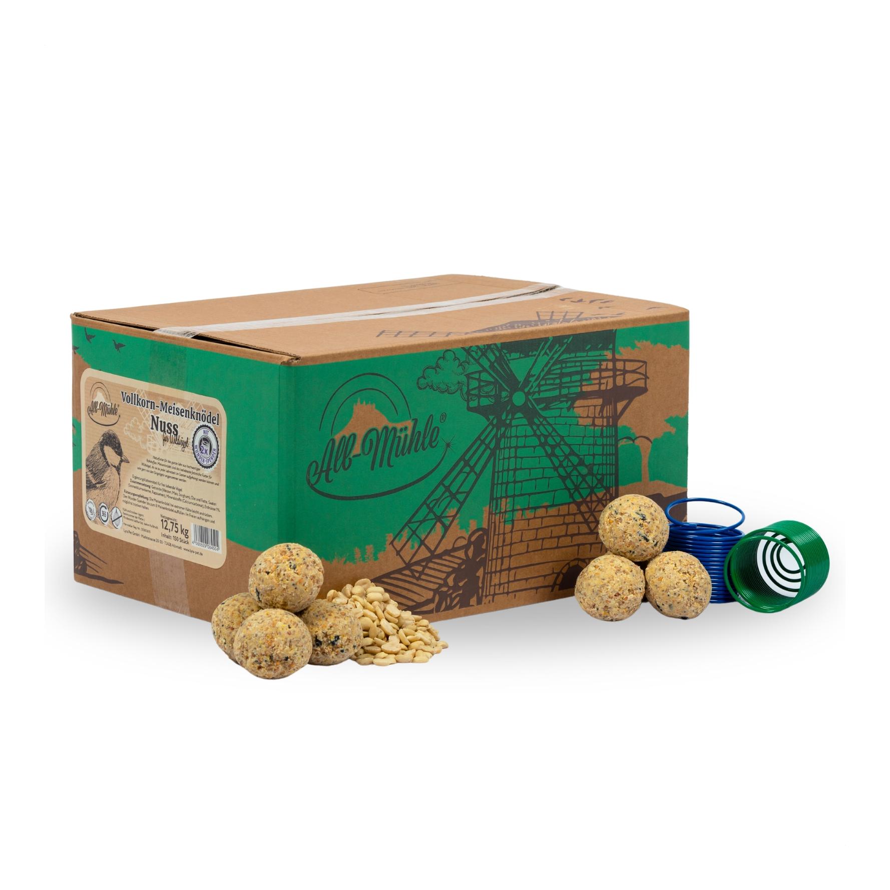 Meisenknödel aus der ALB-MÜHLE ohne Netz Vollkorn & Nuss + 2 Spender