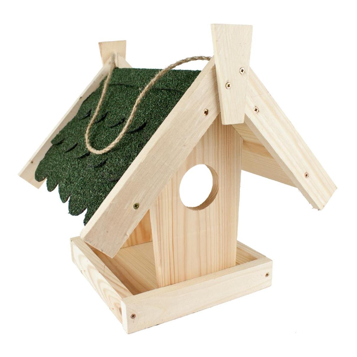 Vogelhaus zum Aufhängen - Fichte - mit Bitumendach