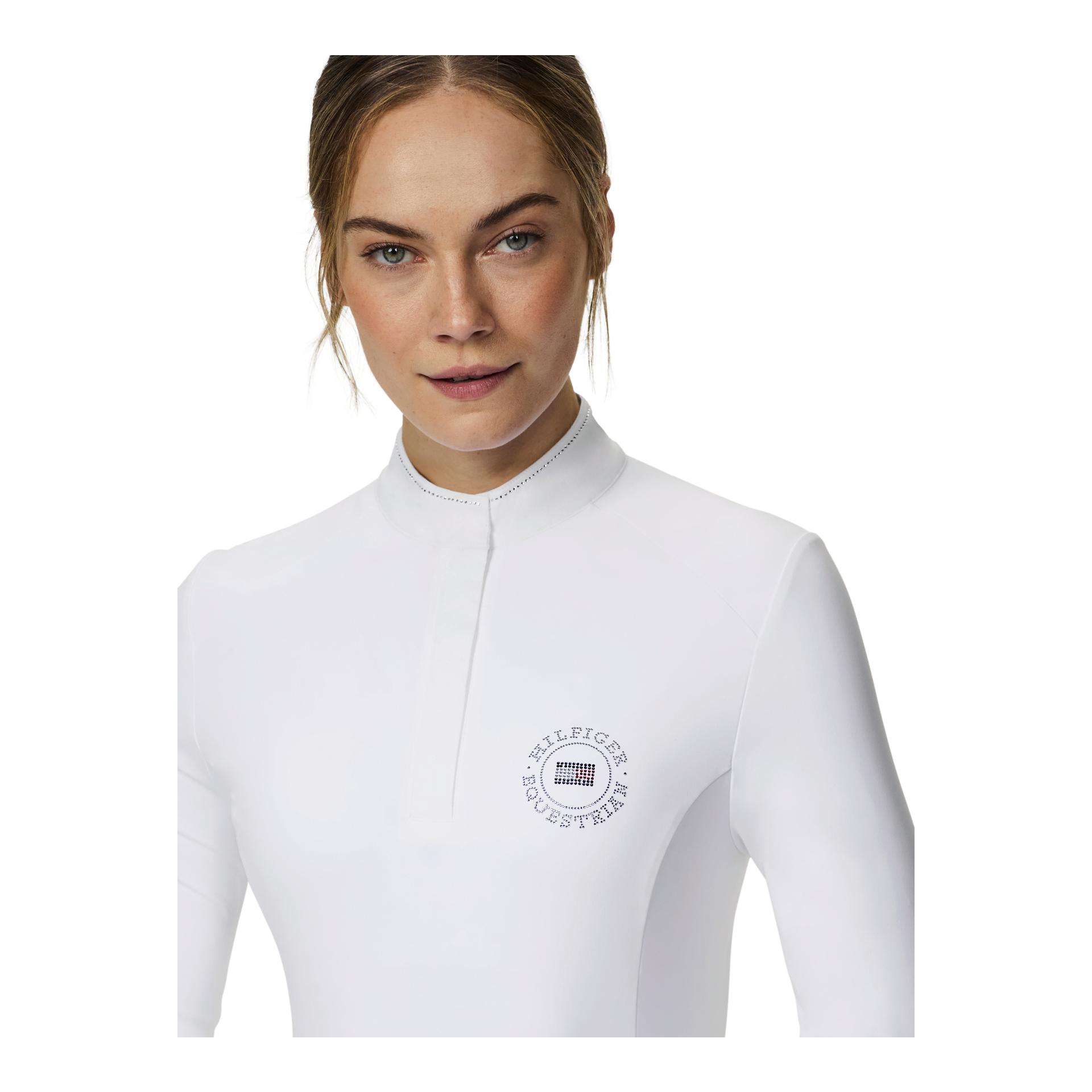 Tommy Hilfiger Equestrian Turniershirt Taylor Langarm Strass Damen