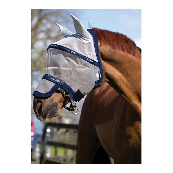 Horseware Fliegenmaske Rambo Plus - silver/navy
