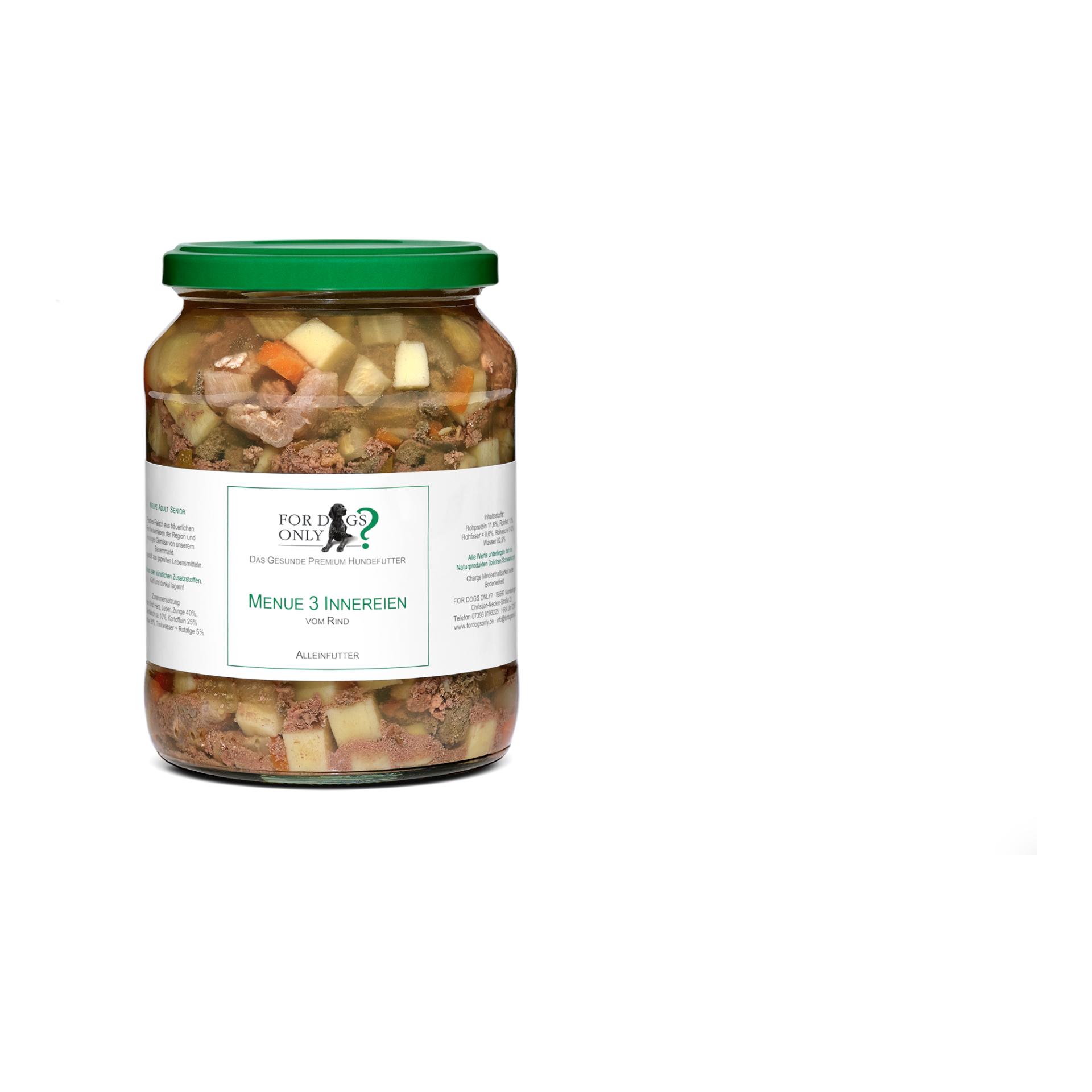 For Dogs Only? Premium Hundefutter Menue Innereien & Beinfleisch