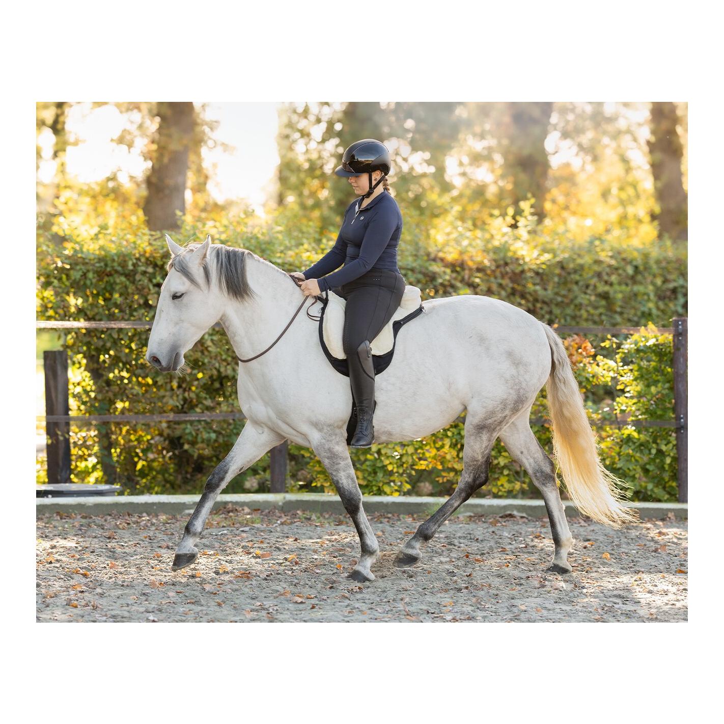 QHP Bareback Pad Super Soft – Tapis de monte à cru avec fourrure synthétique & surface antidérapante