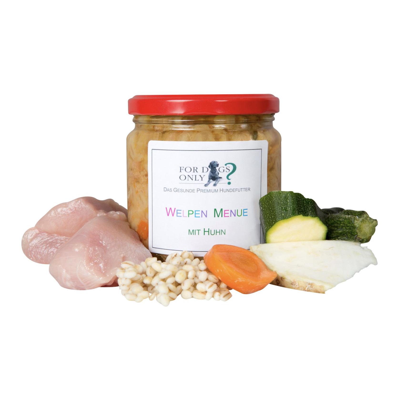 For Dogs Only? Alimentation premium pour chiens Menu pour chiots