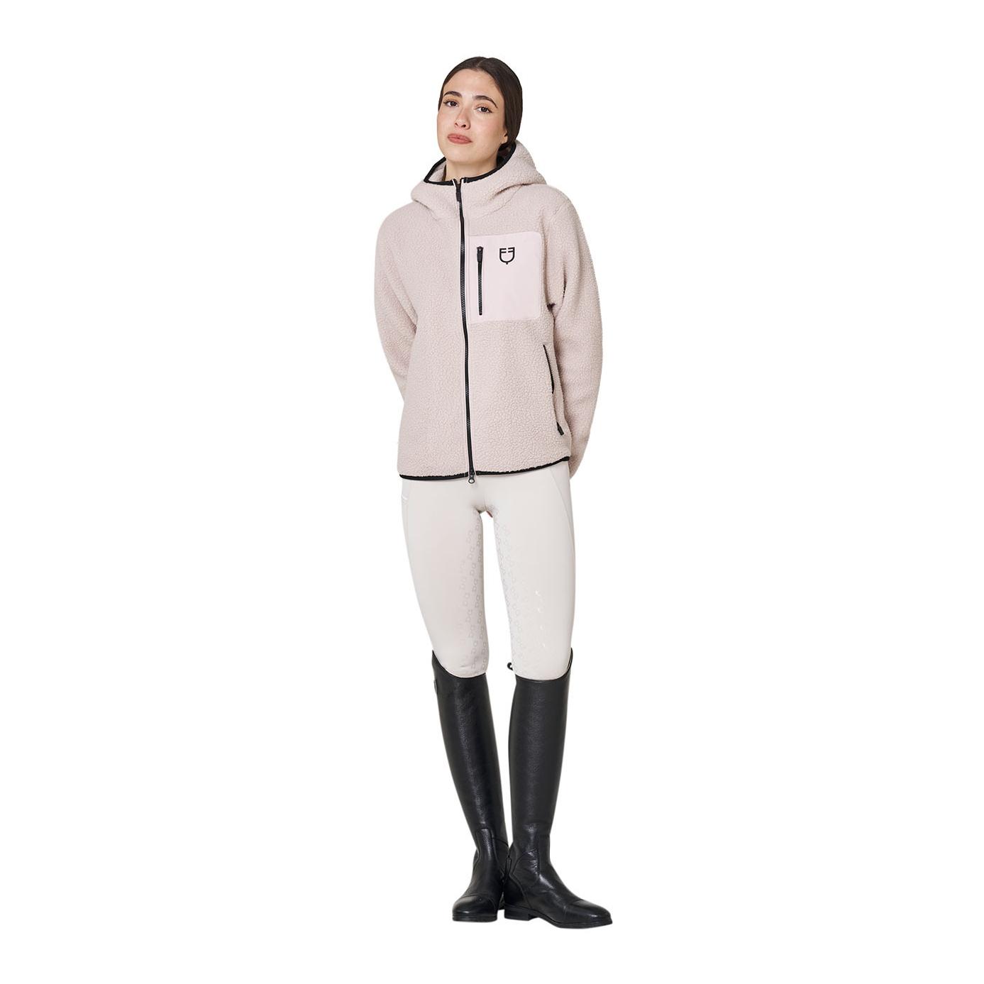 Equestro Veste à capuche en moumoute Teddy femme