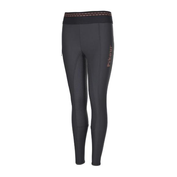 Reitleggings Ida Grip Athleisure Vollbesatz Kinder - dark shadow