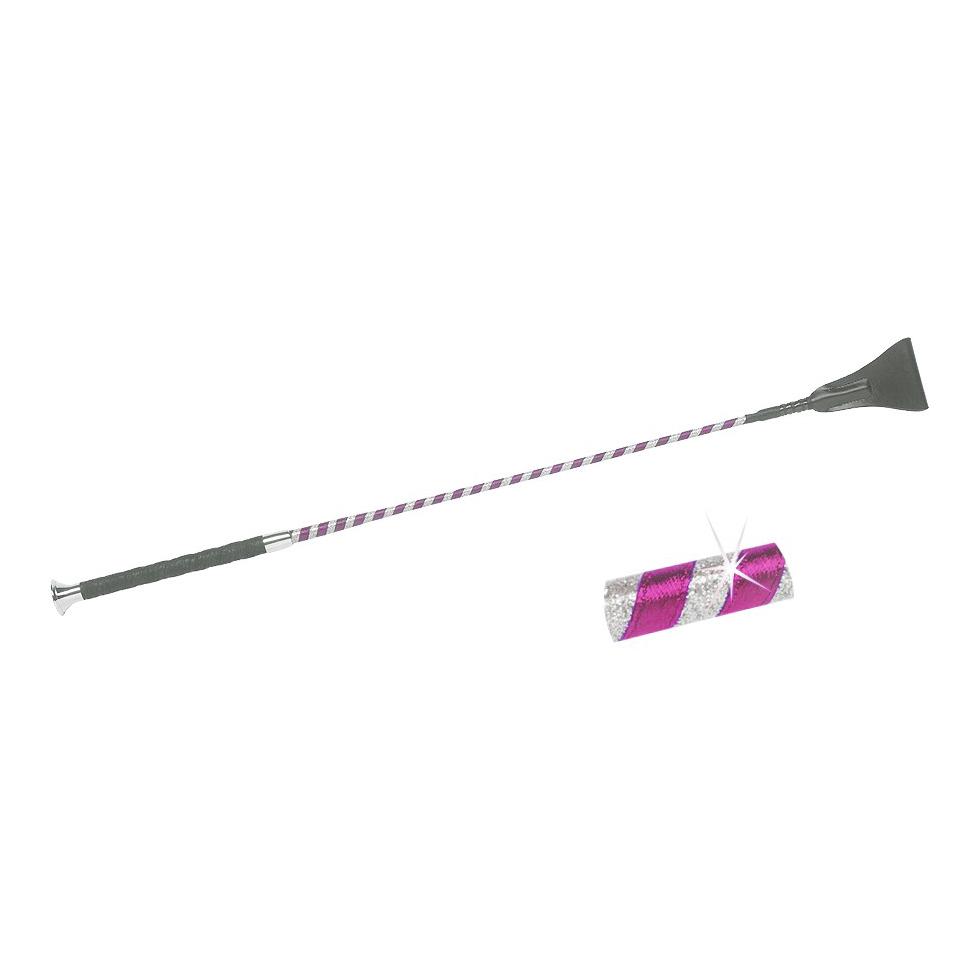 Fleck Cravache d’obstacles en grip satin-paillettes de Fleck - rose
