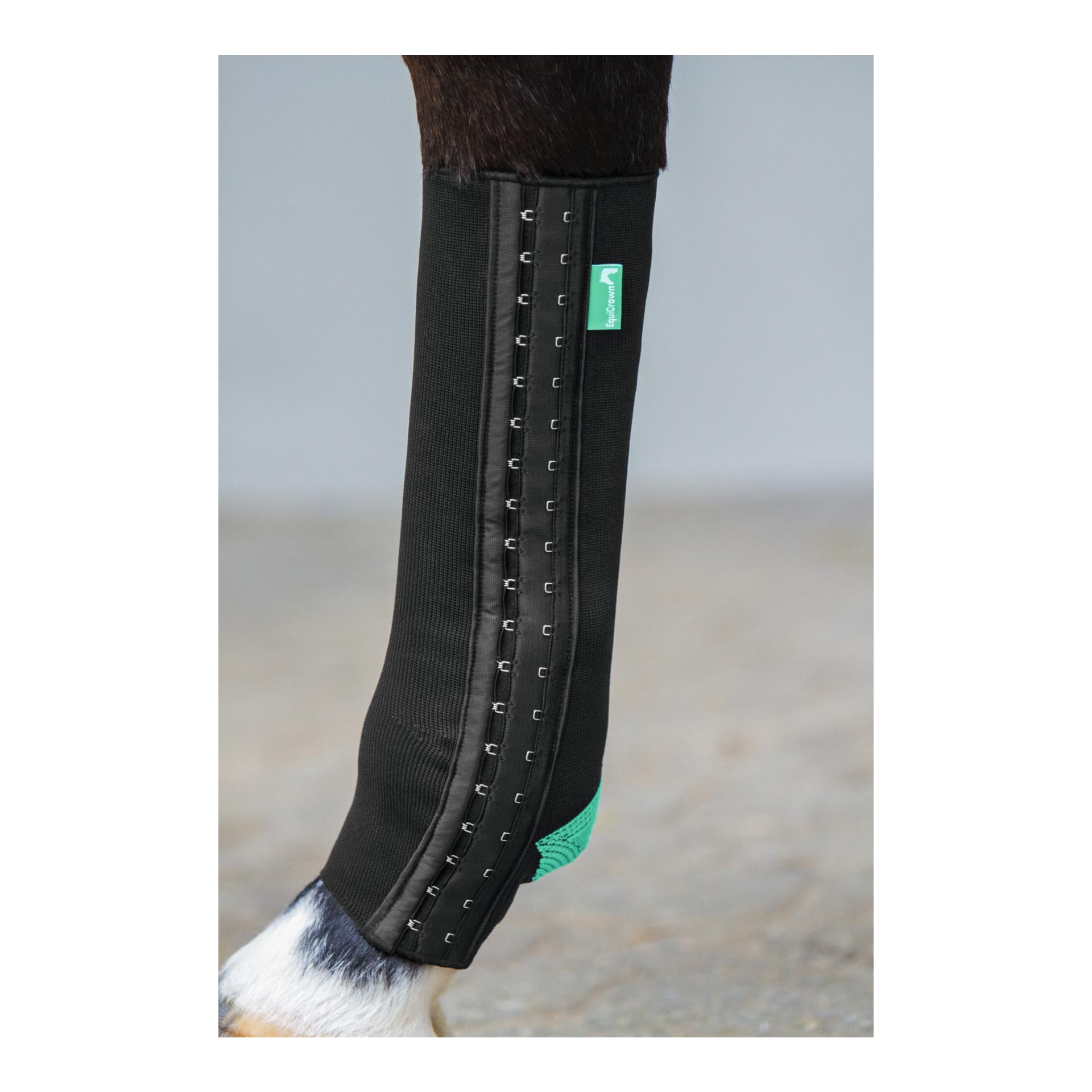 EquiCrown Kompressionsbandage fit - vorne, Hakenverschluss - grün