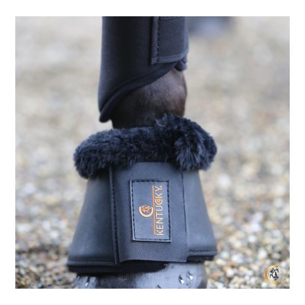 Kentucky Hufglocken Leder Schaffell - schwarz / schwarz