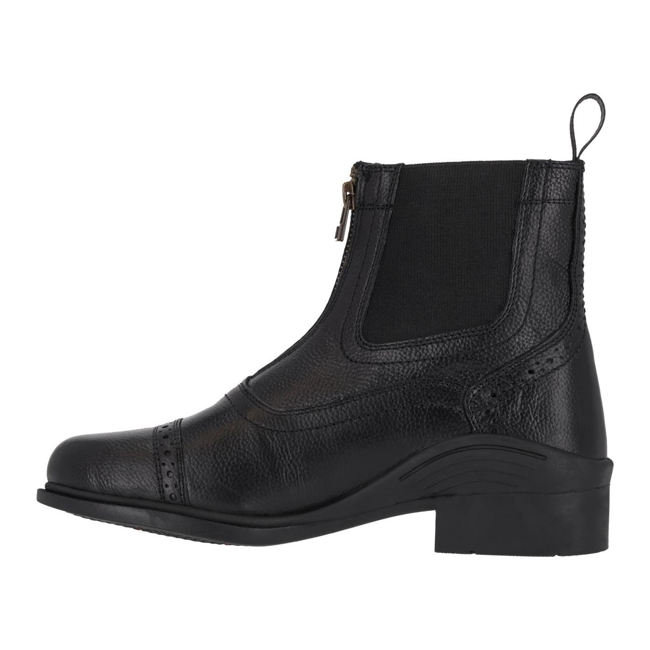 QHP Stiefelette Jakarta Adult - Leder Reitschuhe mit Reissverschluss