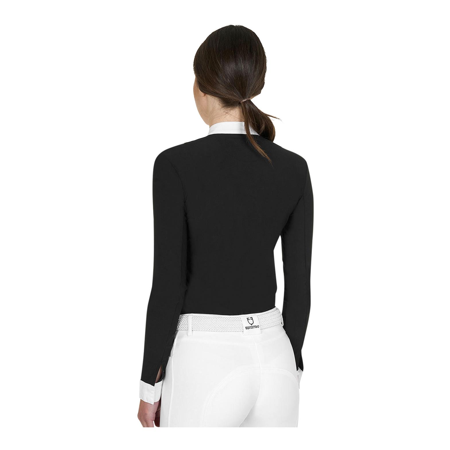 Equestro Maillot de compétition à manches longues et fermeture éclair invisible