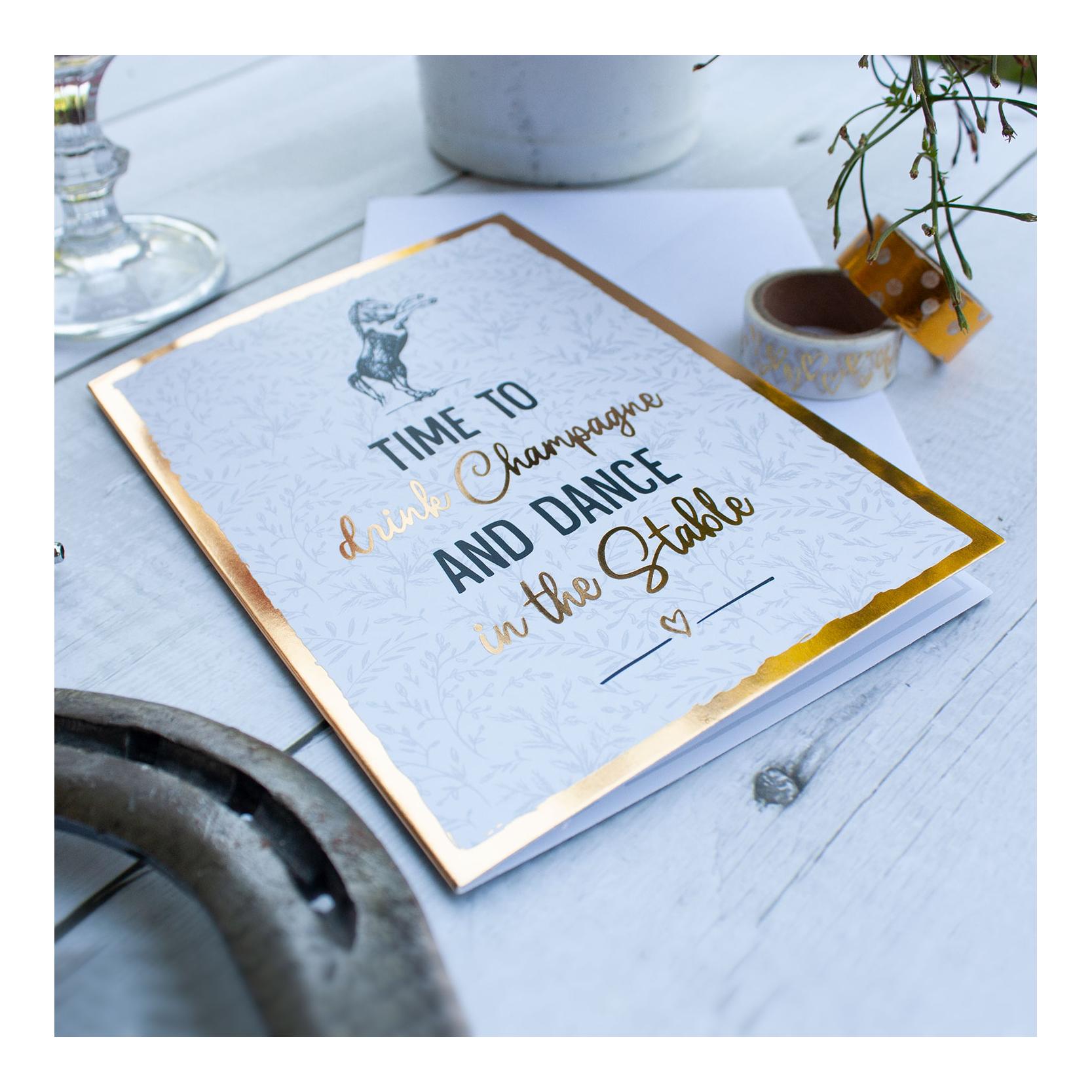 Soulhorse Grusskarte "Drink Champagne"