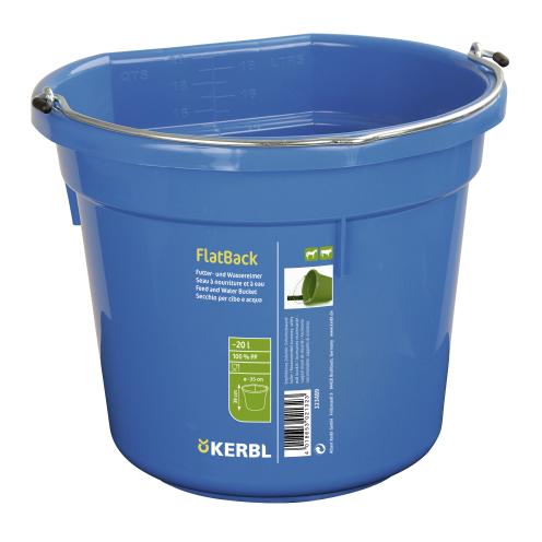 Kerbl Seau pour aliments et eau FlatBack - bleu