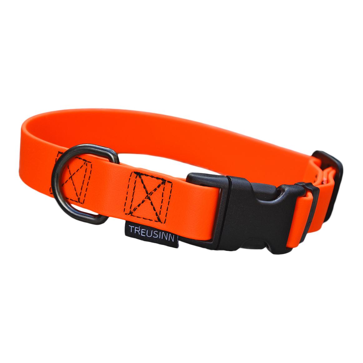 Treusinn. Collier pour chien Biothane STAY - orange fluo