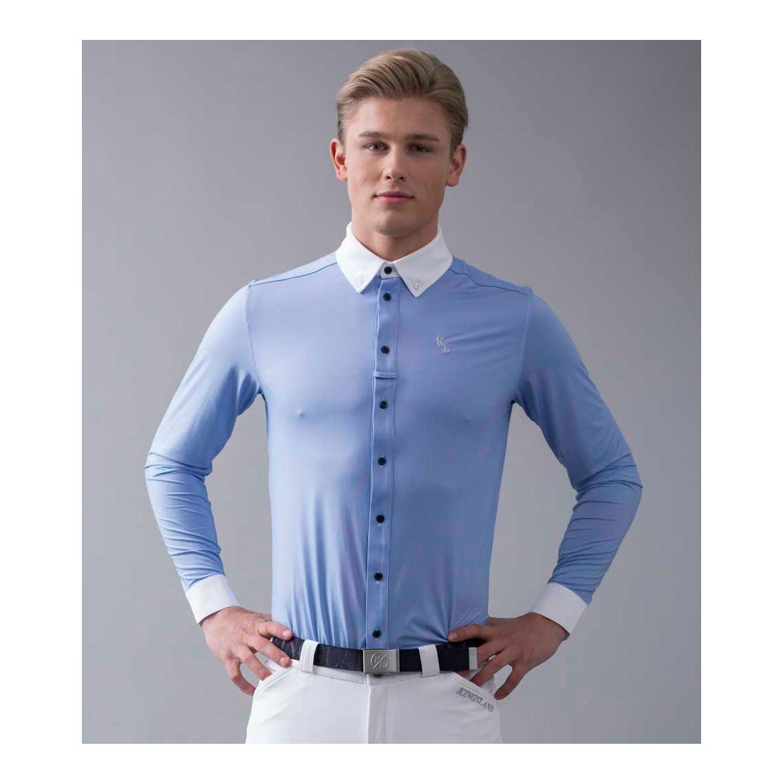 T-shirt à manches longue de concours KLOla pour hommes – bleu Fjord