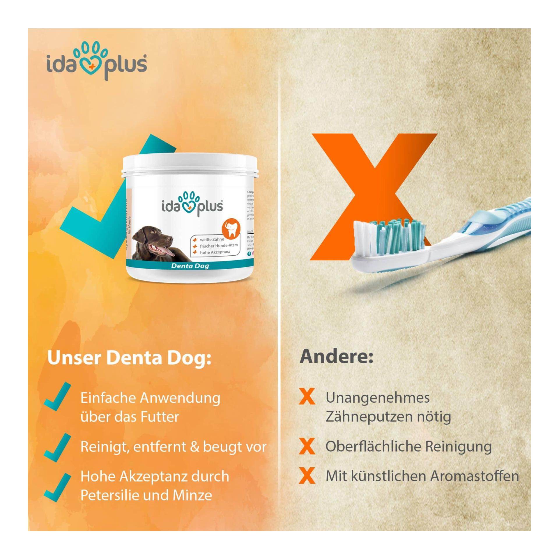 IdaPlus Denta Dog - soin simple pour la dentition du chien - met fin à la mauvaise haleine