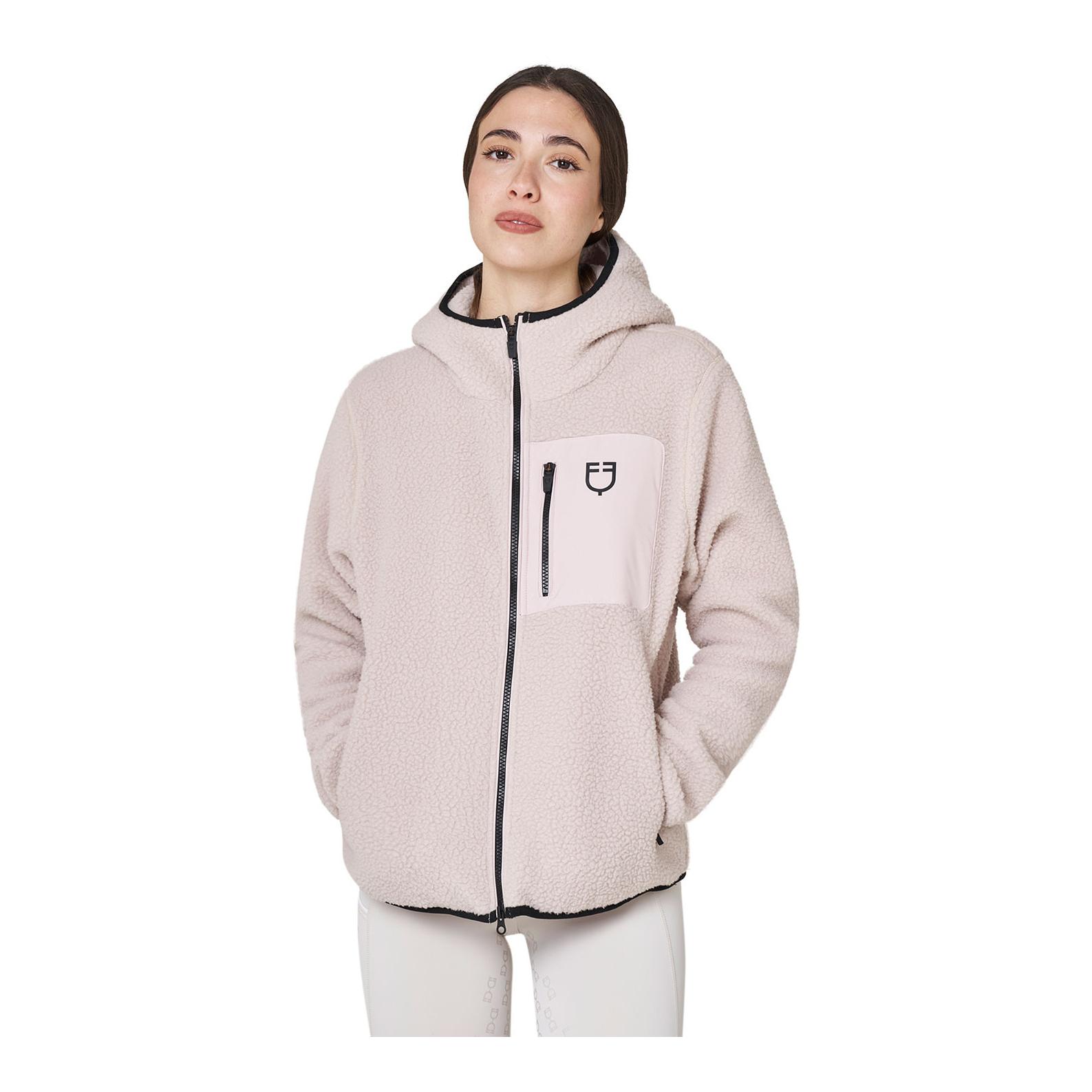 Equestro Veste à capuche en moumoute Teddy femme