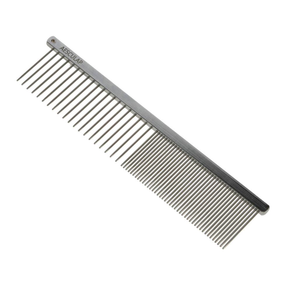 Kerbl Pet Peigne à fourrure avec manche en acier inoxydable - gris