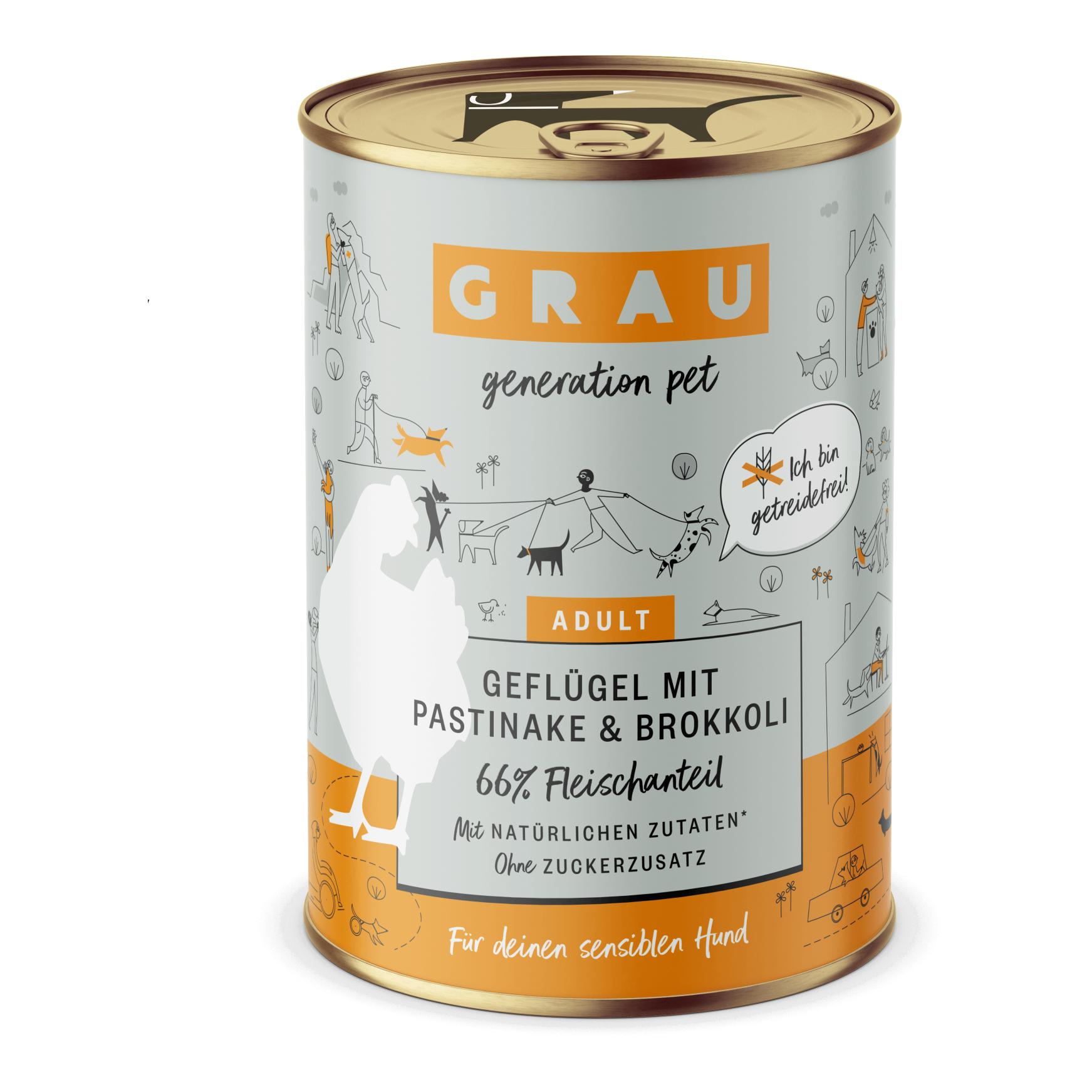 Grau - Generation Pet Nourriture humide Volaille avec panais et brocoli