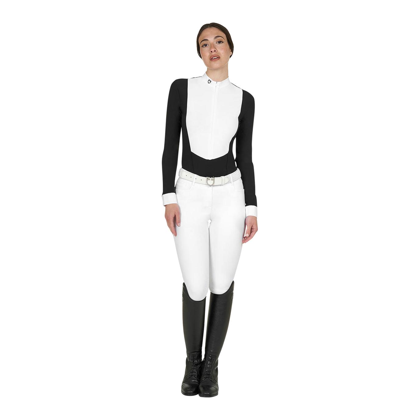 Equestro Maillot de compétition à manches longues et fermeture éclair invisible