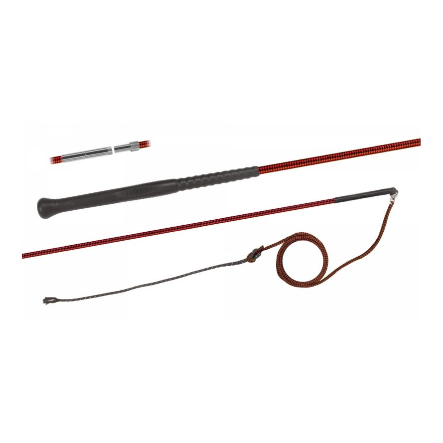 Fleck Chambrière Economy – fil perlon – divisible – 180 cm – noir-rouge