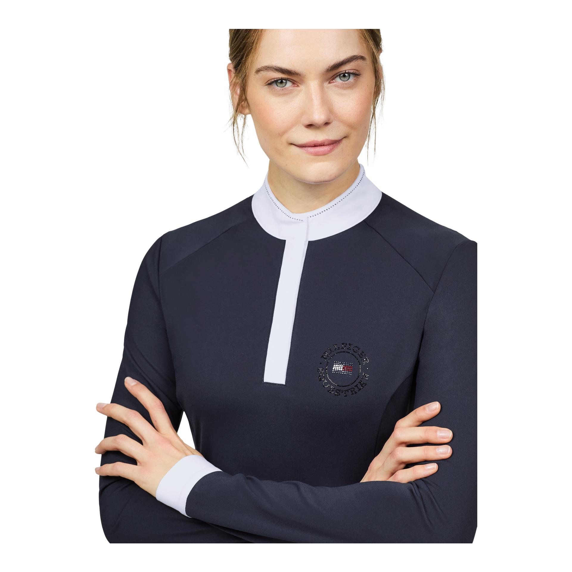 Tommy Hilfiger Equestrian Turniershirt Taylor Langarm Strass Damen