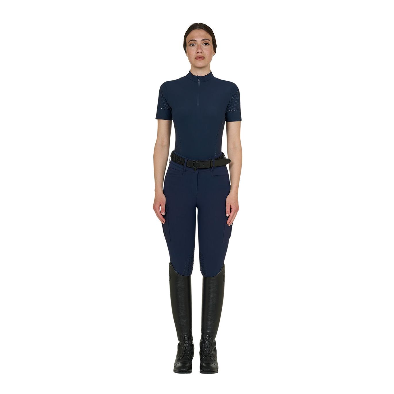 Equestro T-shirt d'entraînement perforé à manches courtes pour femme