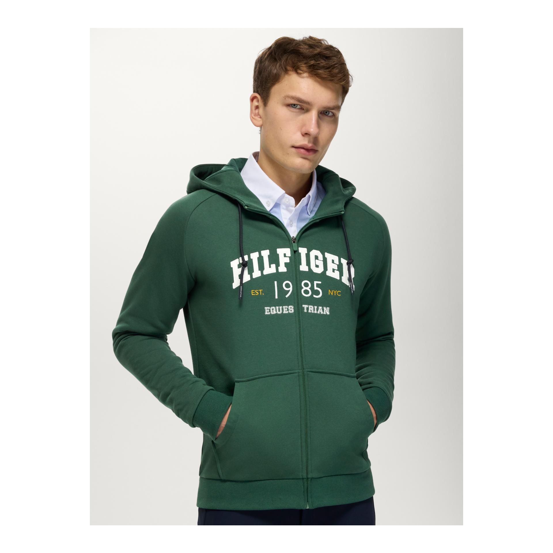 Tommy Hilfiger Equestrian Veste à capuche zippée homme Parker