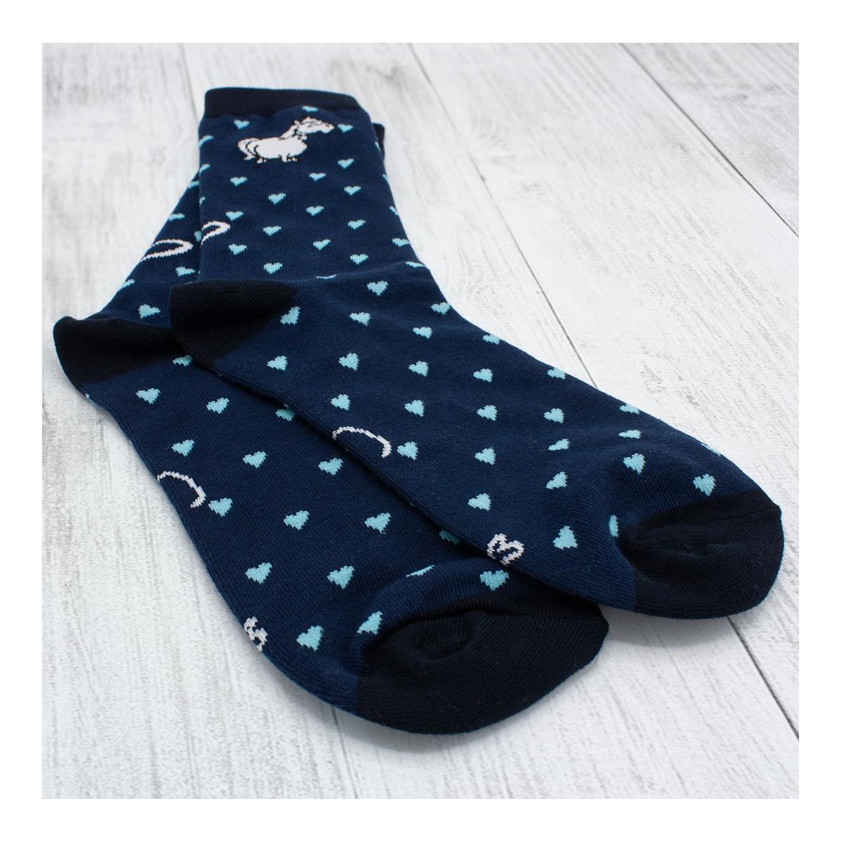 Soulhorse Chaussettes cœur bleu marine