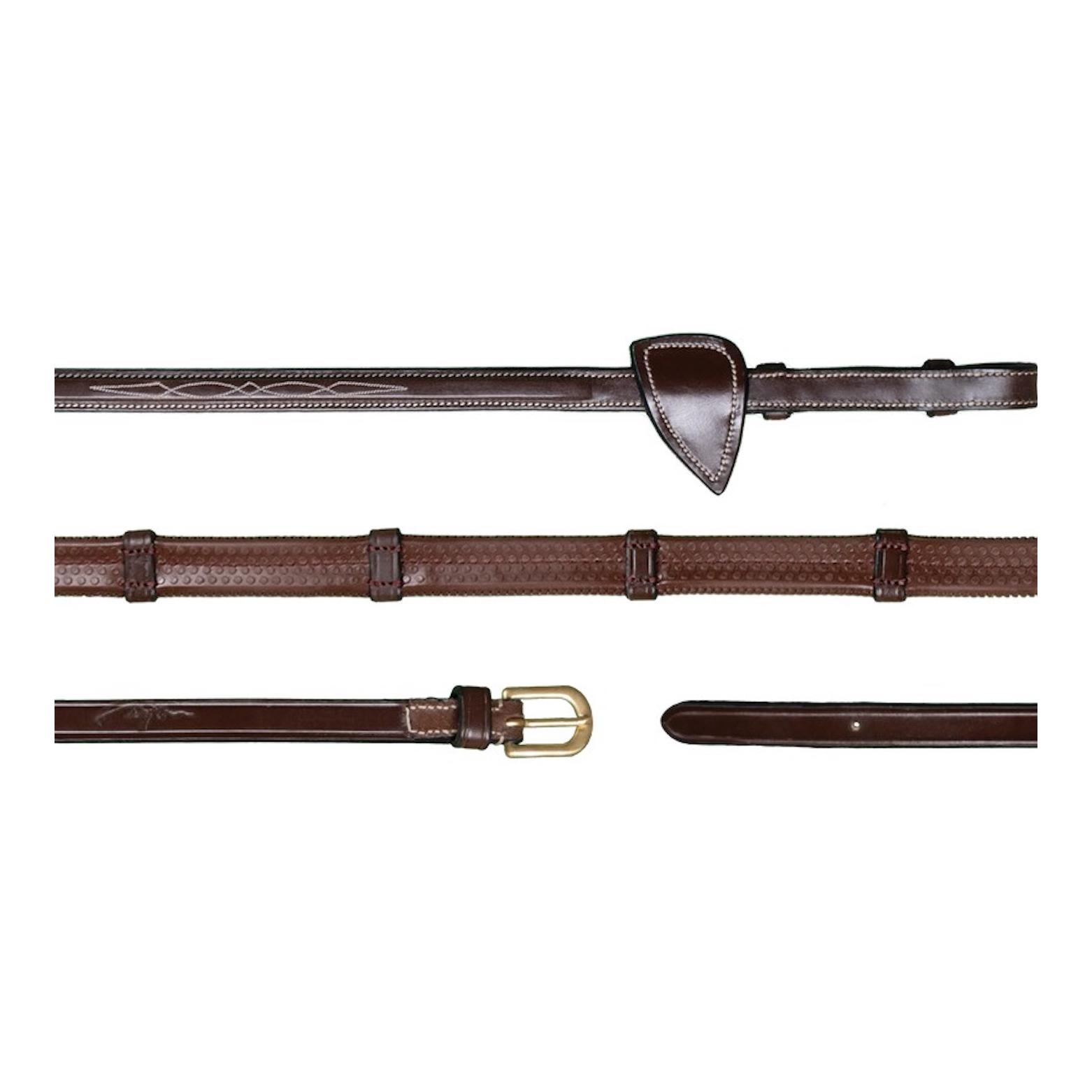 Dy'on Gummizügel mit Lederstegen 16mm - braun