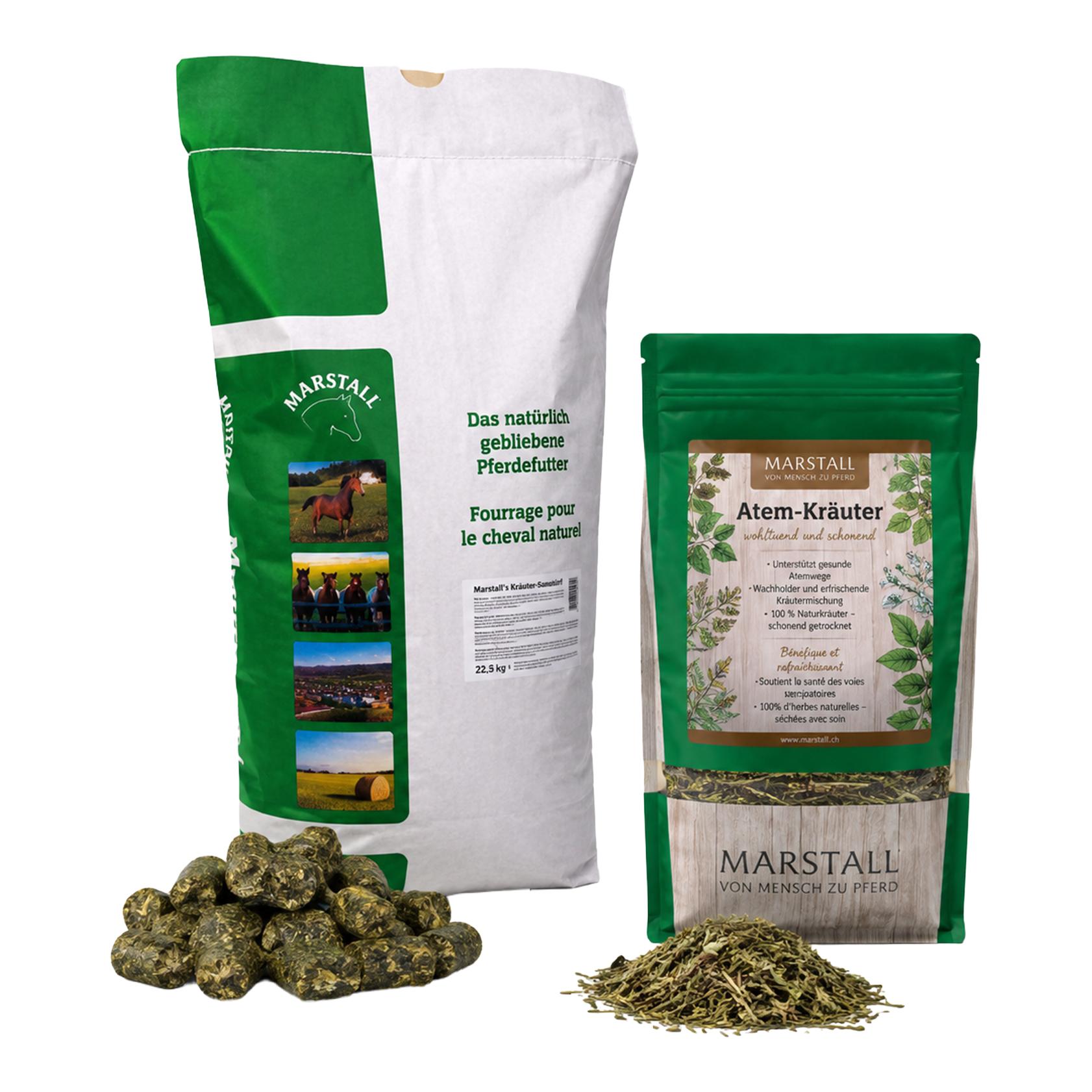 Marstall Atemwegs-Schutz Duo (Staub-Entlastung) / Schweizer-HeuCobs + Atem-Kräuter