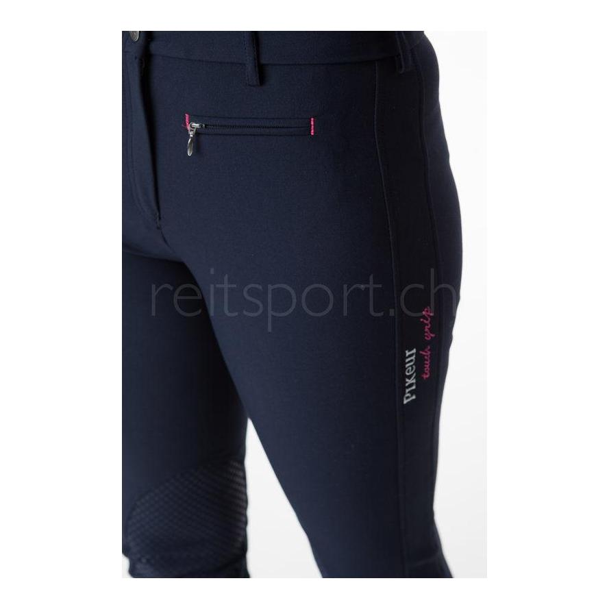 Pantalon d’équitation pour enfants Prisca Grip empiècement genoux Enfants – bleu nuit
