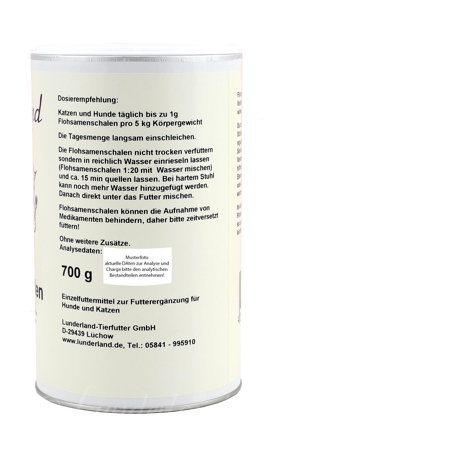 Lunderland Bio-Flohsamenschalen - Einzelfuttermittel für Hunde und Katzen