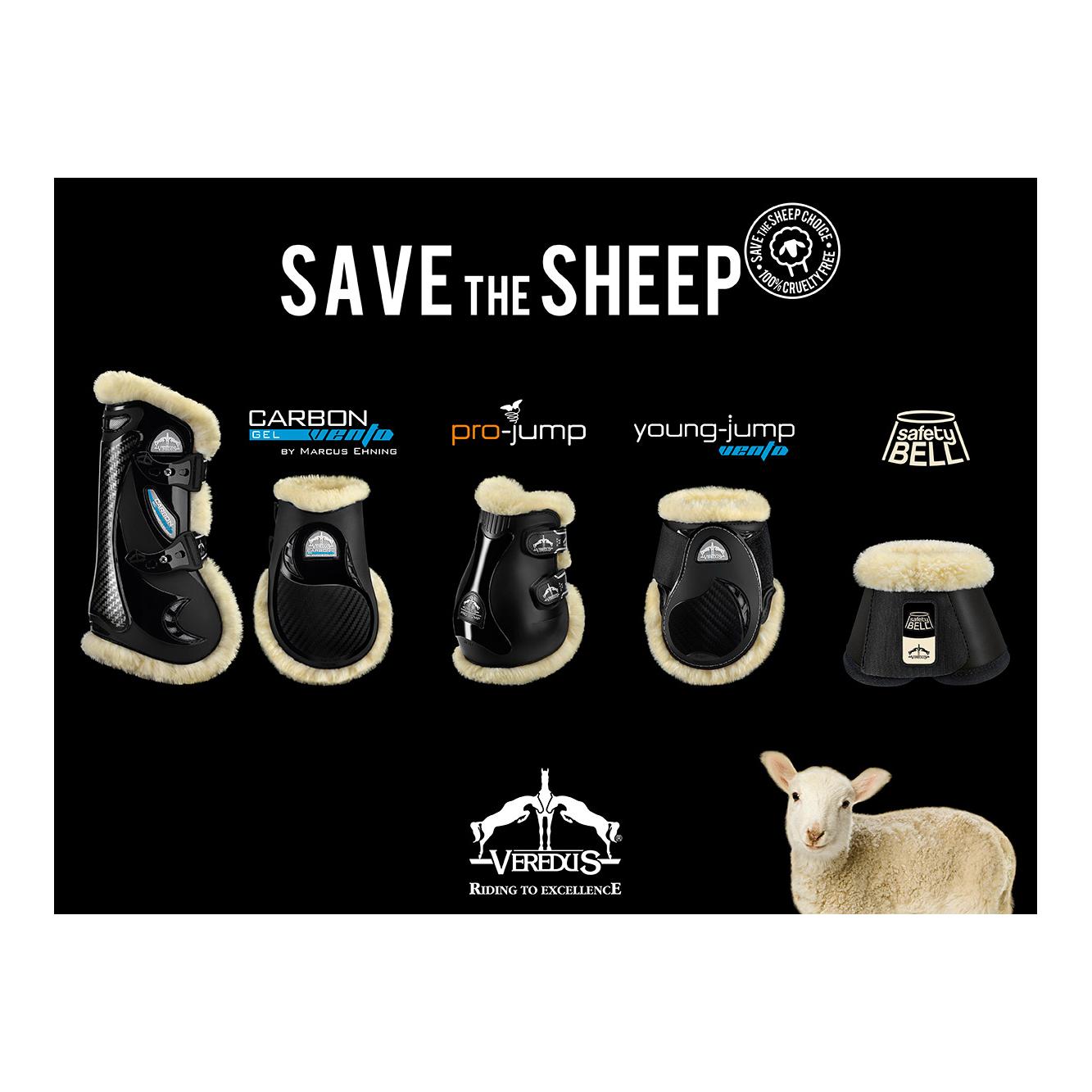 Veredus Springglocken KUNSTFELL "Safety Bell" Save The Sheep - schwarz