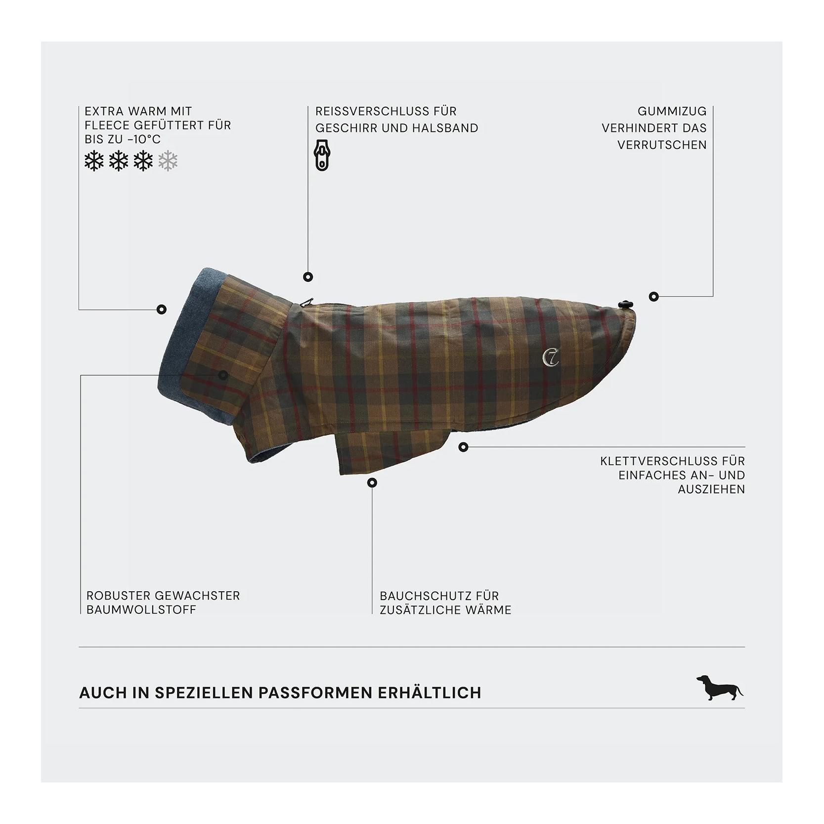 Cloud 7 Hundemantel Brooklyn Regulär - waxed tartan
