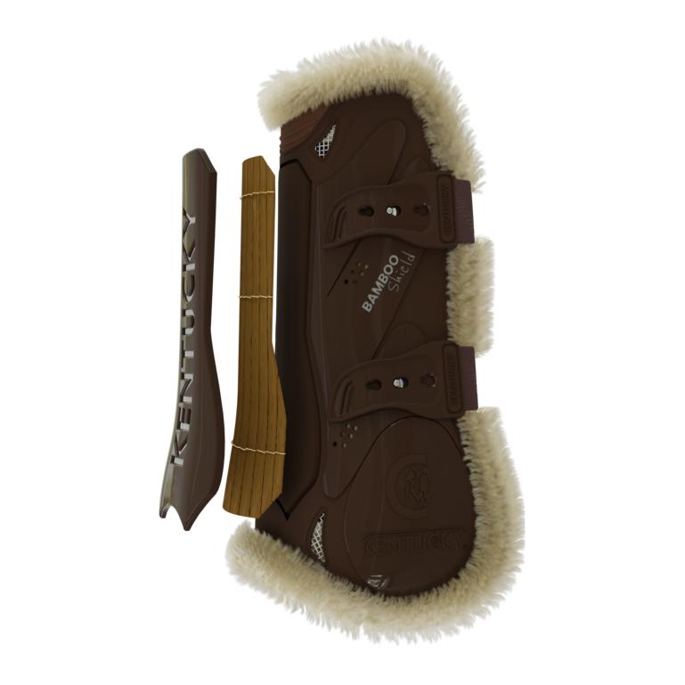 Gamaschen Vegan Lamfell Bamboo Elastik - braun
