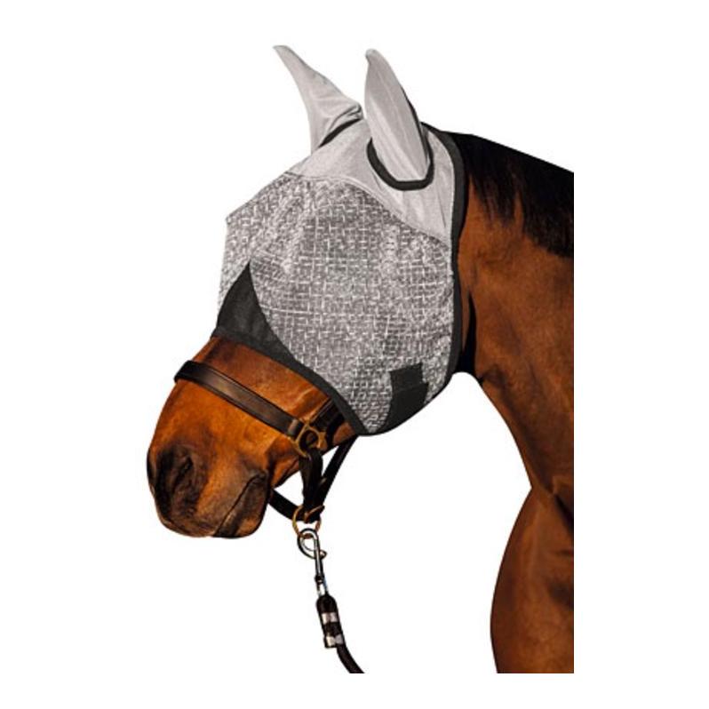 Kerbl Masque anti-mouches avec protection pour les oreilles - gris