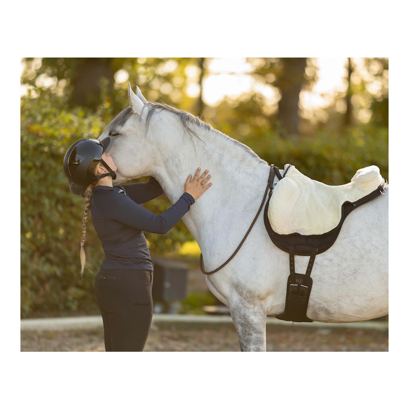 QHP Bareback Pad Super Soft – Tapis de monte à cru avec fourrure synthétique & surface antidérapante