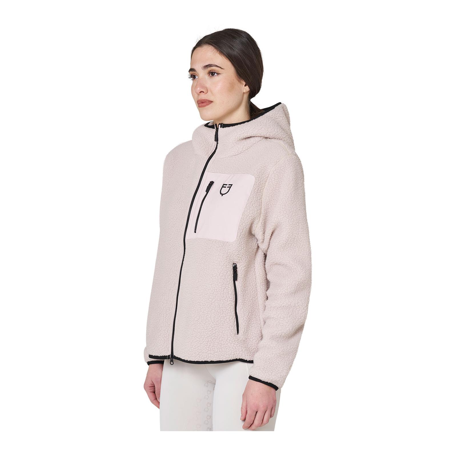 Equestro Veste à capuche en moumoute Teddy femme