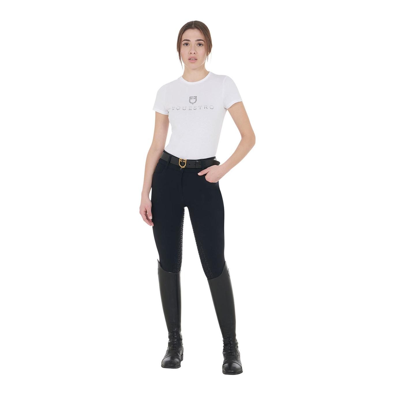Equestro Winterreithose Highwaist Kniebesatz Damen