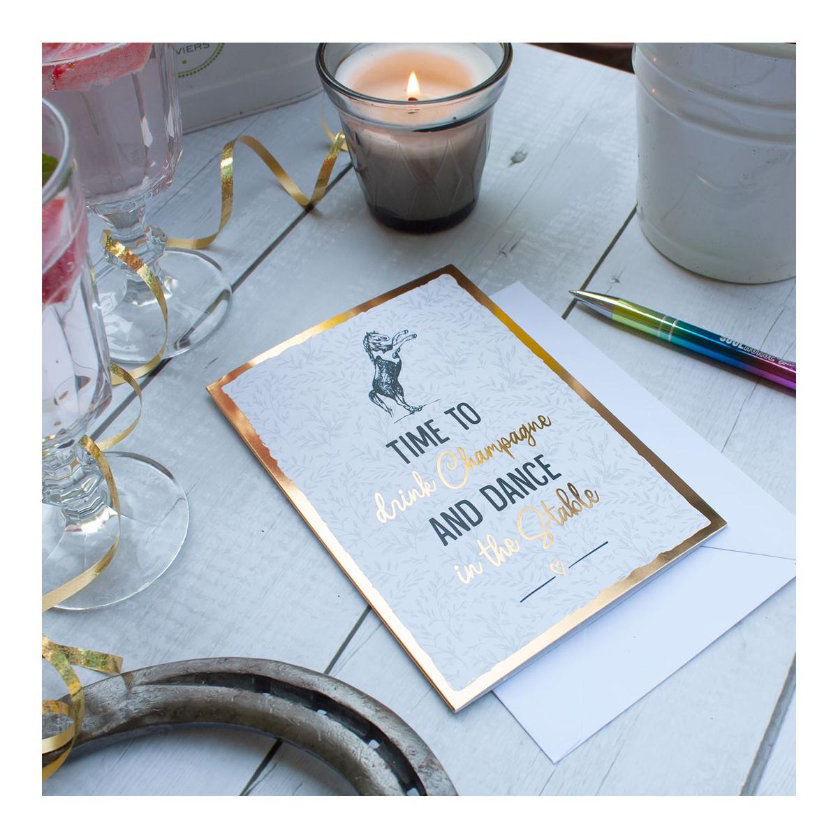 Soulhorse Grusskarte "Drink Champagne"