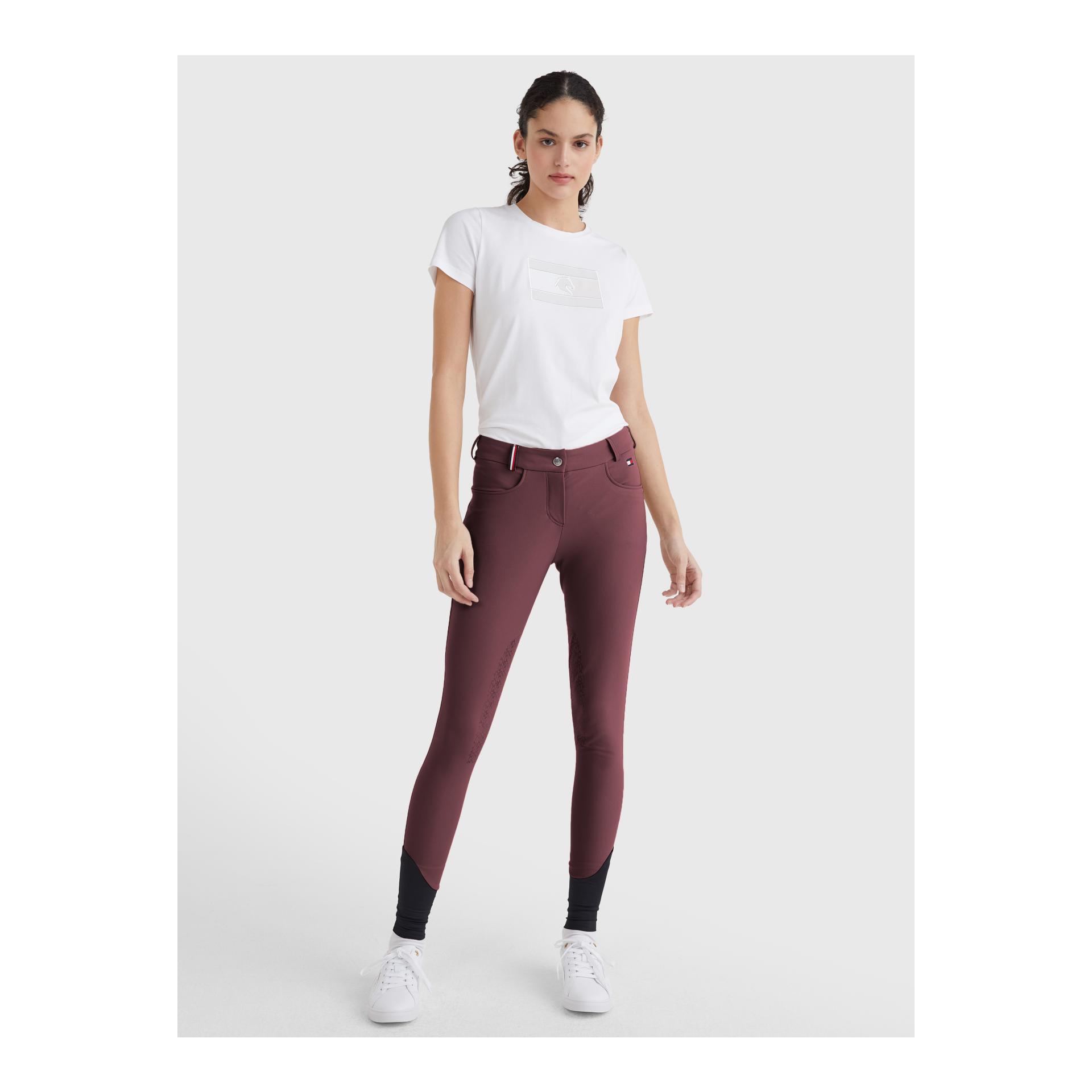 Tommy Hilfiger Equestrian Reithose Classic Style Damen Kniebesatz - deep burgundy