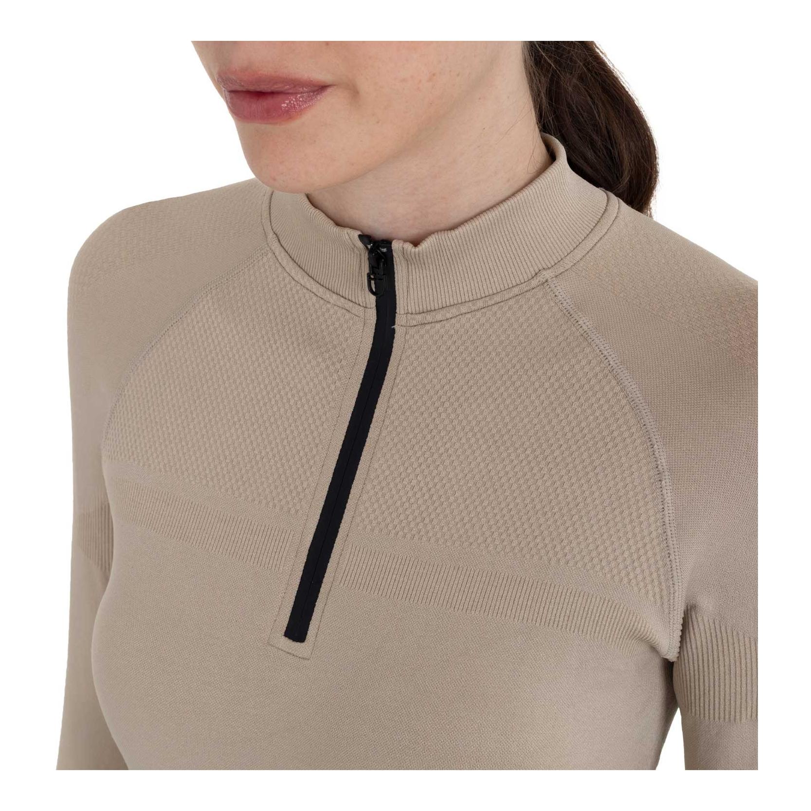 Equestro Maillot d'entraînement manches longues demi-zip femme
