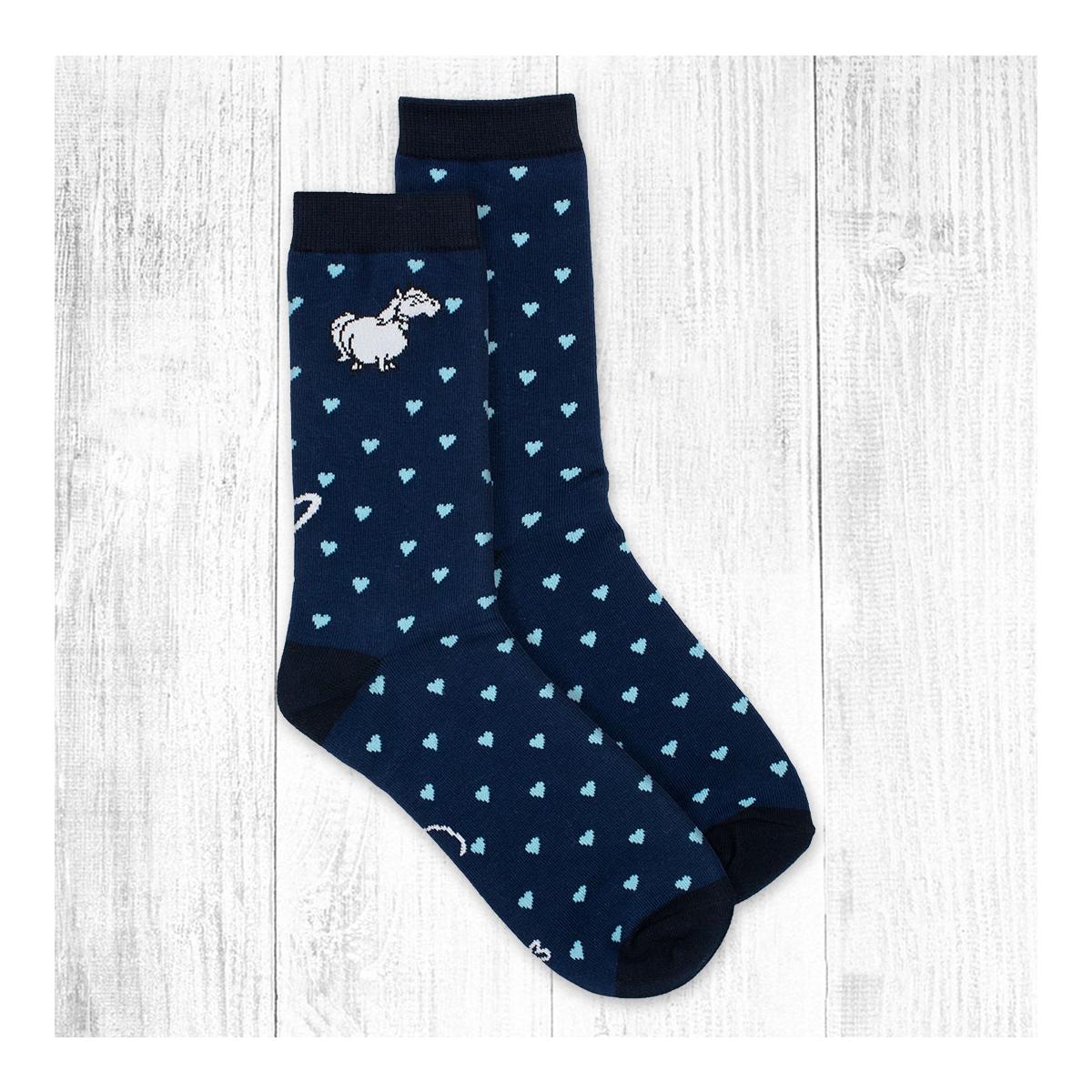 Soulhorse Chaussettes cœur bleu marine