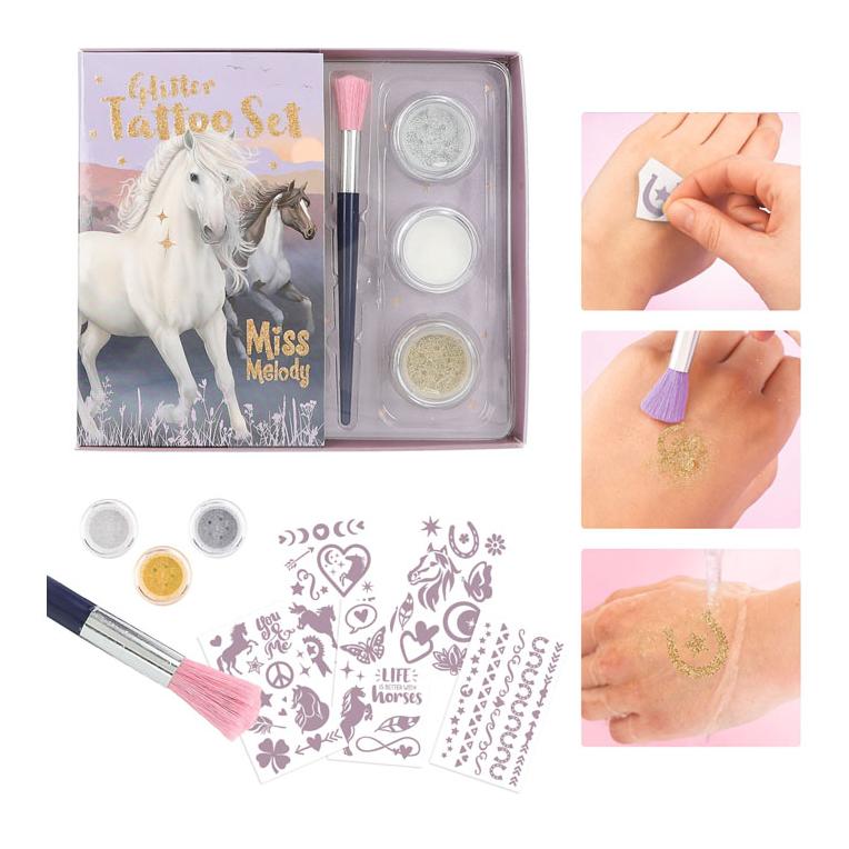 Miss Melody Set de tatouage Glitzer Chevaux de nuit