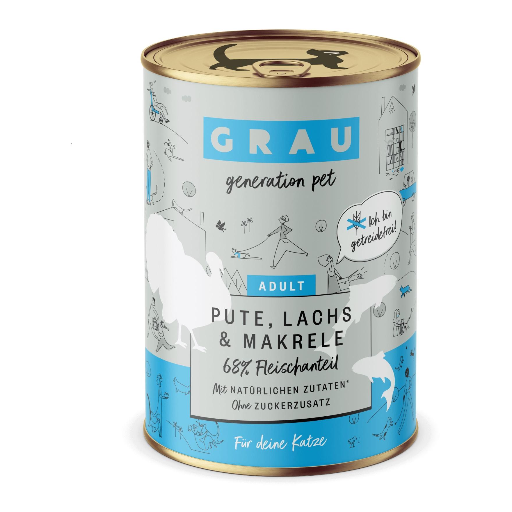 Grau - Generation Pet Nourriture humide dinde, saumon et maquereau