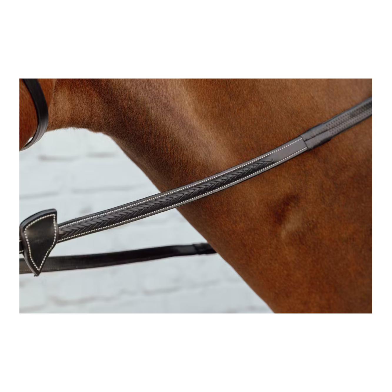 Dy'on 1/2'' Rubber reins with 7 leather loops and plaited finishing D