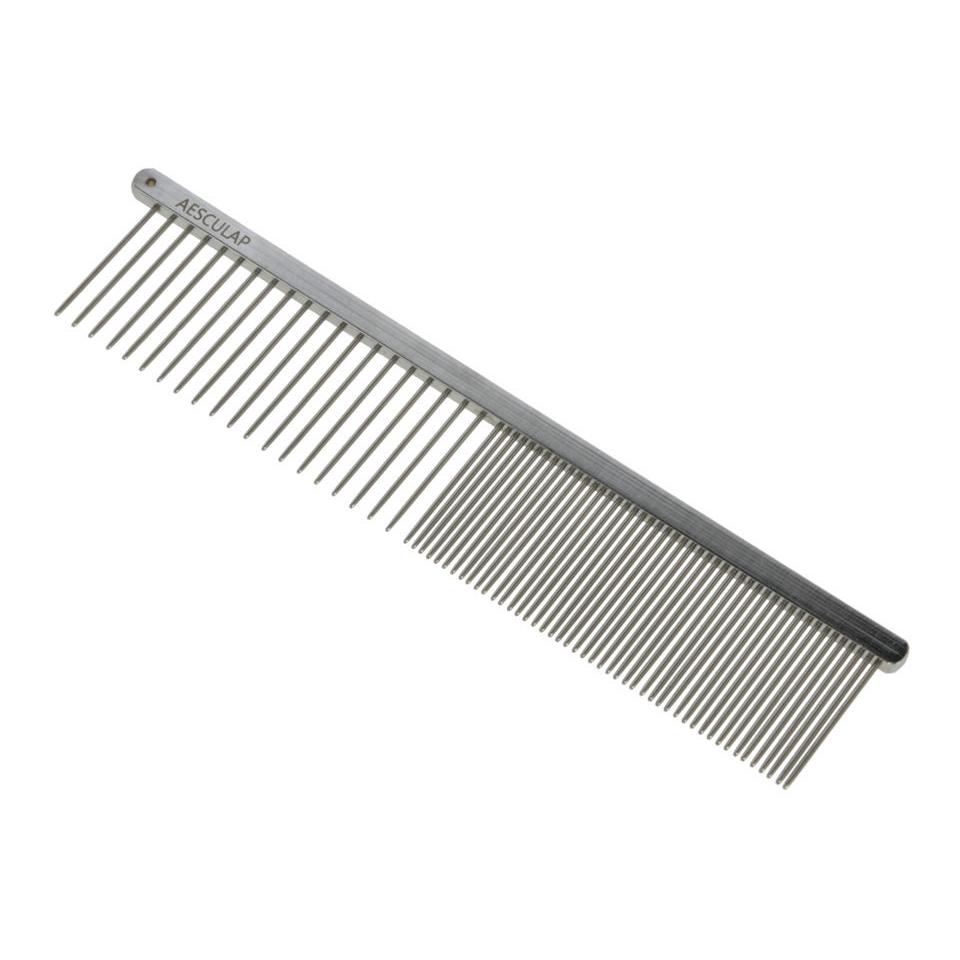 Kerbl Pet Peigne à fourrure avec manche en acier inoxydable - gris