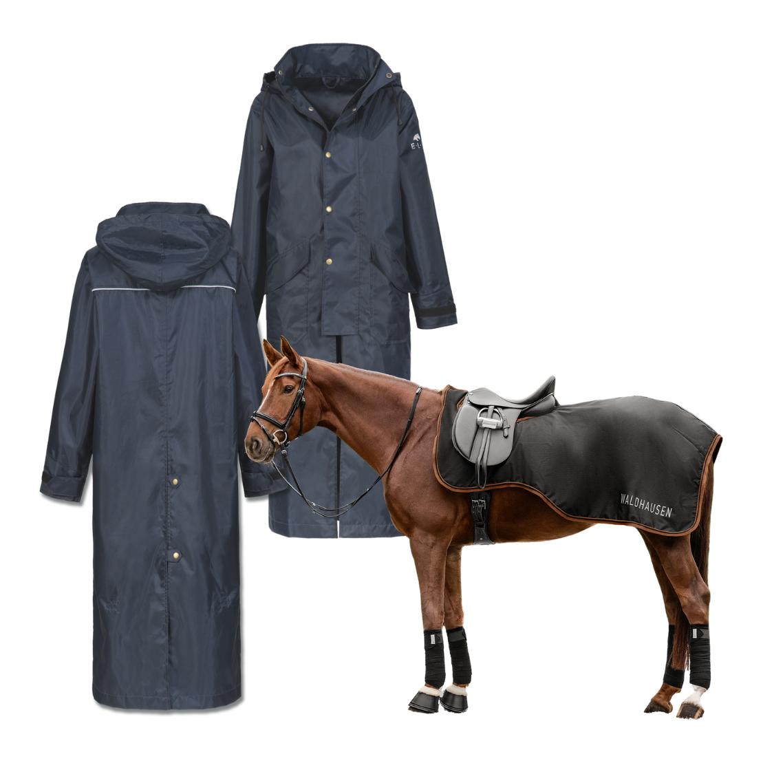 Waldhausen Regenset Regenmantel Dover Damen + Regen Ausreitdecke Perth 50g