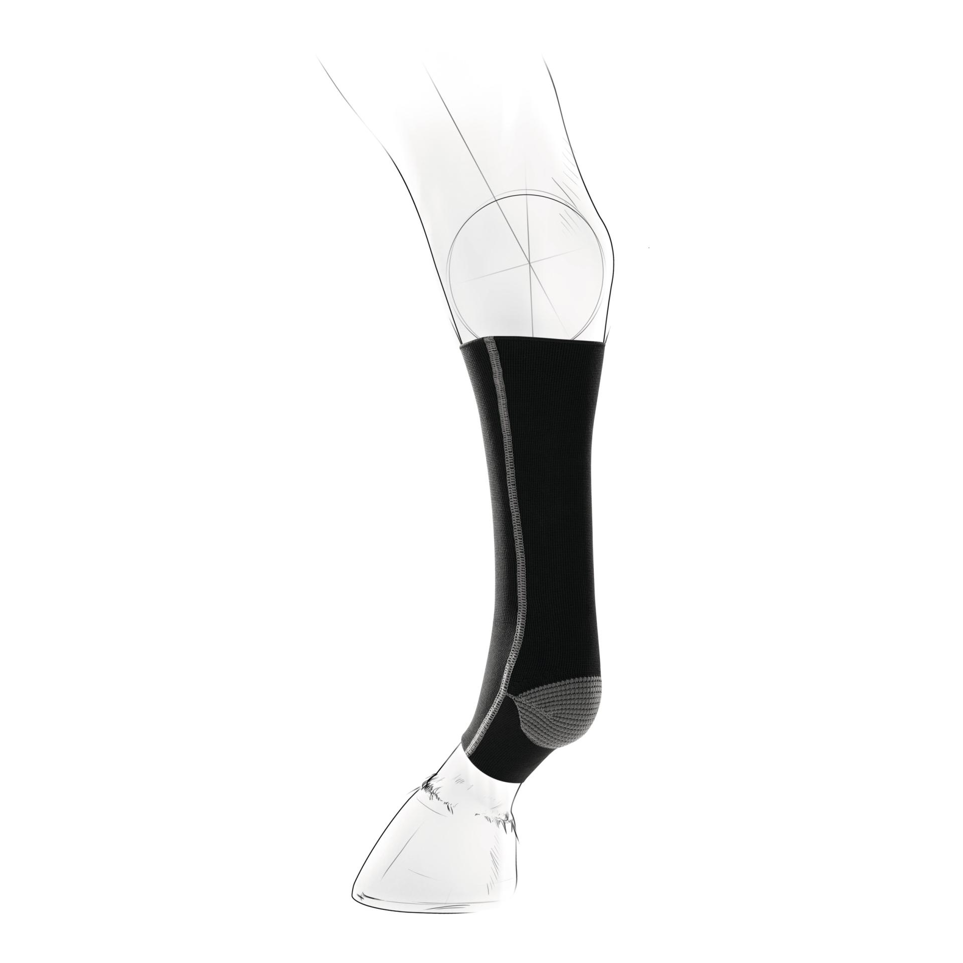EquiCrown Kompressionsbandage fit - vorne, Hakenverschluss - grau
